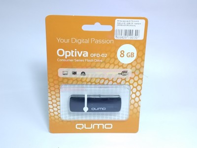 Флэш-драйв 8 ГБ QUMO Optiva 02, USB 2.0, черный [QM8GUD-OP2-black] [19030]