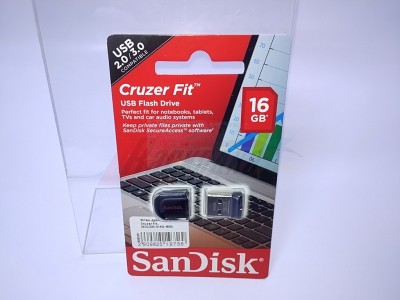Флэш-драйв 16ГБ SANDISK Cruzer Fit, черный (SDCZ33-016G-B35) [19756]