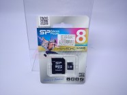 Карта памяти Silicon Power 8 ГБ, стандарт microSD, класс 10, microSDHC, с адаптером (SP008GBSTH010V10SP)  [21698]