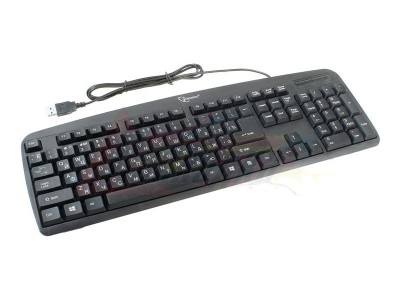 Клавиатура проводная Gembird, USB, черная, лазерная гравировка символов (KB-8350U-BL) [24244]