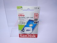 Карта памяти Sandisk 16ГБ, класс 10, microSDHC, без адаптера [UHS-I SDSQUNB-016G-GN3MN] [24640]