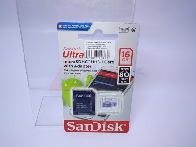 Карта памяти Sandisk 16ГБ, класс 10, microSDHC, с адаптером [UHS-I W/A SDSQUNB-016G-GN3MA] [25421]