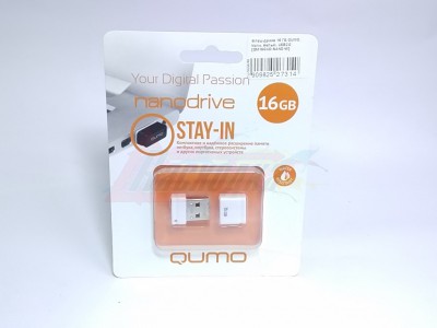 Флэш-драйв 16 ГБ QUMO, Nano, белый, USB2.0 [QM16GUD-NANO-W] [27314]