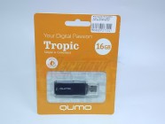 Флэш-драйв 16 ГБ QUMO, Tropic, черный, USB2.0 [QM16GUD-TRP-Black] [27322]