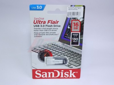 Флэш-драйв 16ГБ SANDISK Ultra Flair, металл, USB 3.0 (SDCZ73-016G-G46)) [27443]