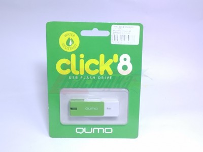 Флэш-драйв 8ГБ QUMO, Click, мята, водонепроницаемая [QM8GUD-CLK-Mint] [27467]