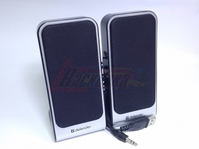Колонки 2.0 Defender SPK-225 (2x2, 4Вт, USB-питание, регулятор громкости, разъем для наушников, сербристый) [65220] [27668]