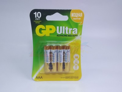 Батарейка GP Ultra AAA LR3 (4 шт. блистер) [GP24AU-2CR4] алкалиновая [27883]