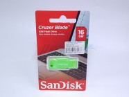 Флэш-драйв 16 ГБ SANDISK Cruzer Blade Green BlisterVersion (SDCZ50-016G-B35GE) [28756]