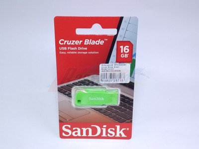 Флэш-драйв 16 ГБ SANDISK Cruzer Blade Green BlisterVersion (SDCZ50-016G-B35GE) [28756]