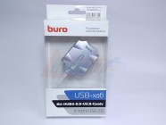 Внешний USB 2.0 HUB 4-port Buro серебристый [BU-HUB4-0,5-U2.0-CANDY] [28789]
