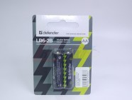 Батарейка Defender AA, LR6-2B, (2шт.блистер) алкалиновая [28983]