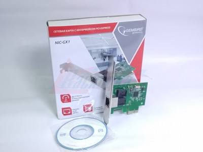 Сетевая карта Gembird NIC-GX1 (10/100/1000Mbps,RTL8111C,PCI-E) [13512] [29218]